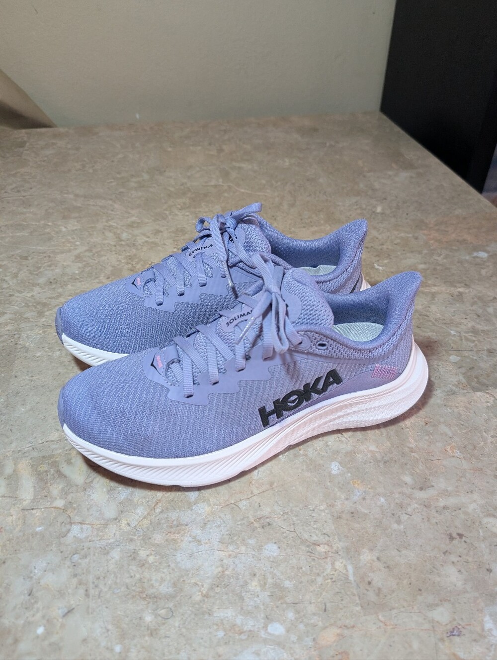 Hoka One Solimar White -Wild Indigo Running Cushioned Shoes Women's Size 7.5B - Picture 2 of 13